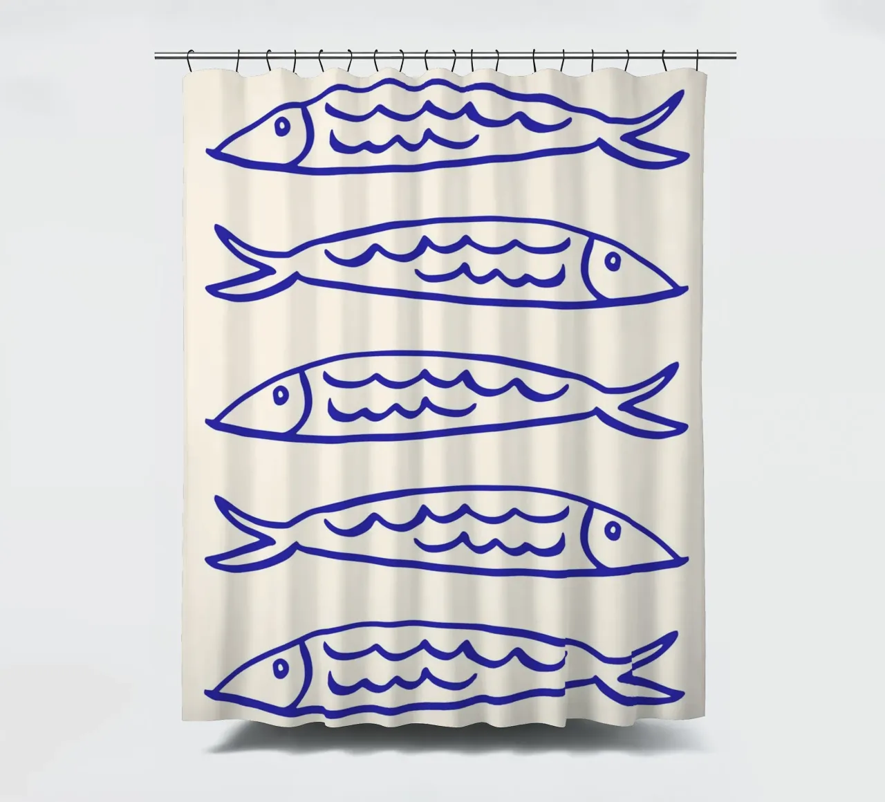 Blue Fish | Serene and Stylish Coastal Print shower curtain by PrintCessStudio