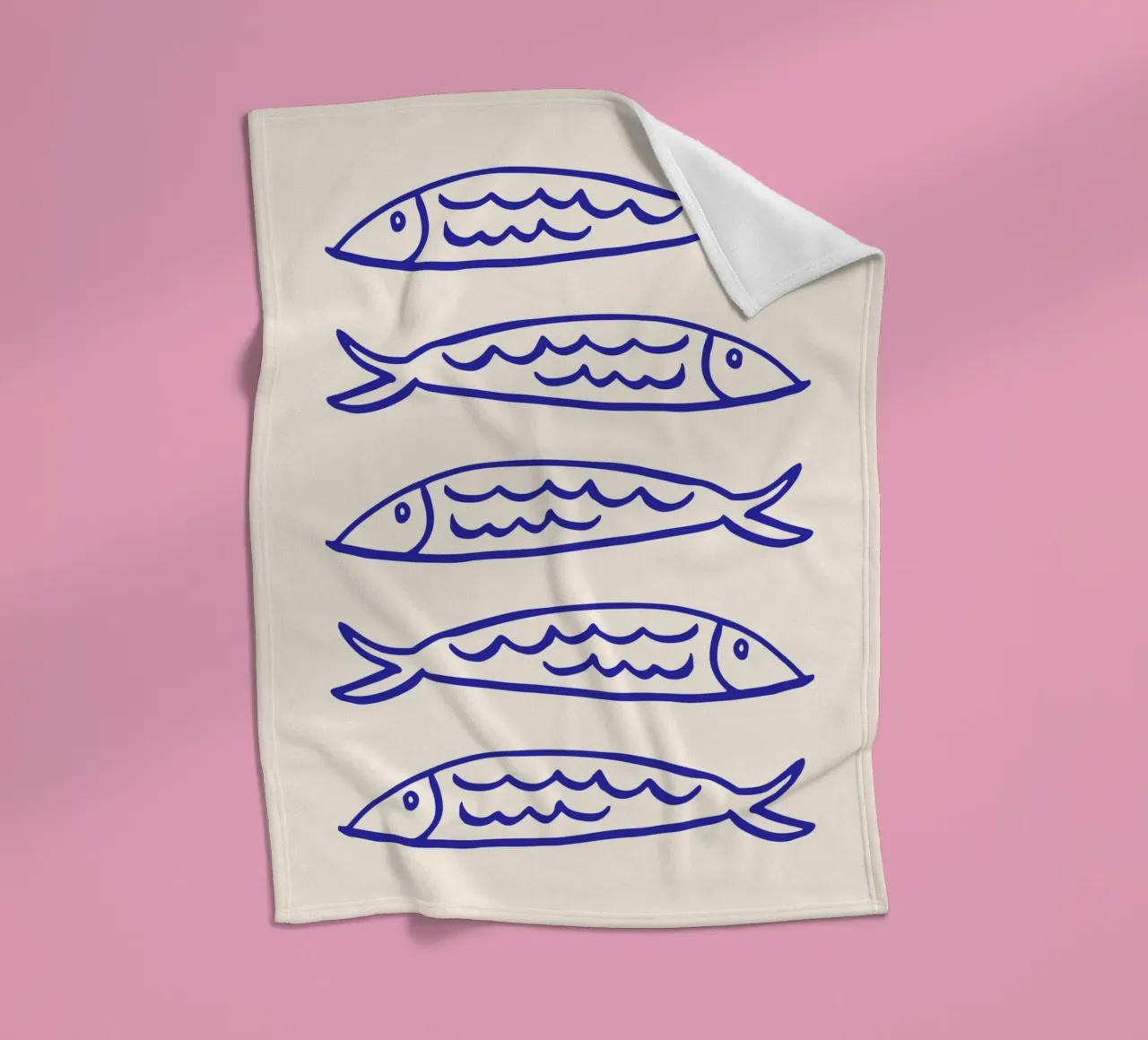 Blue Fish | Serene and Stylish Coastal Print fleece blanket by PrintCessStudio