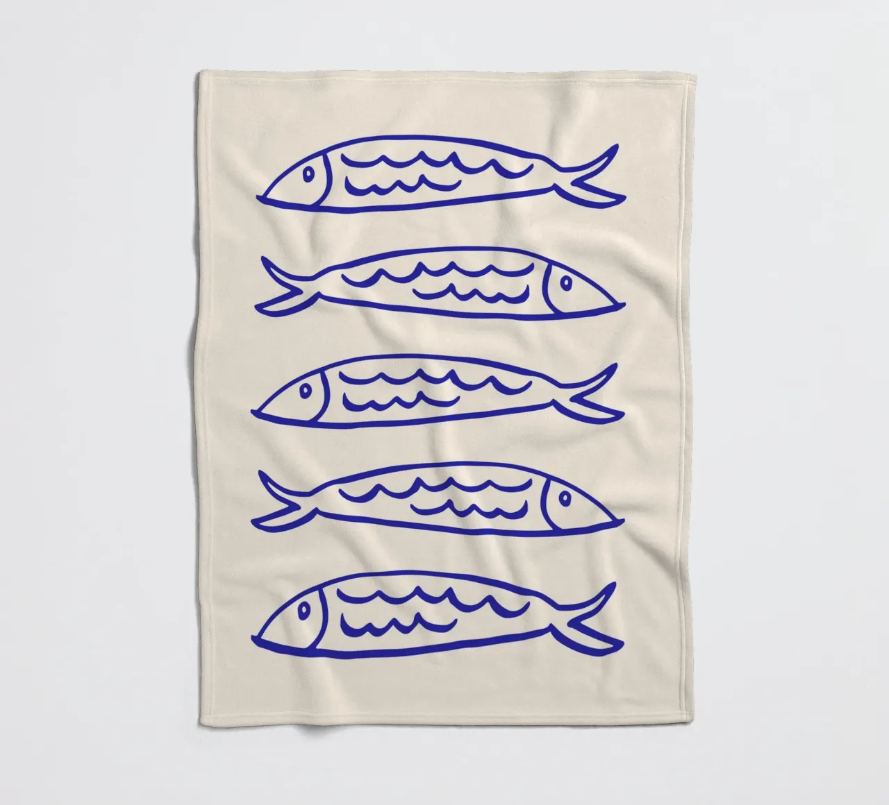 Blue Fish | Serene and Stylish Coastal Print fleece blanket by PrintCessStudio
