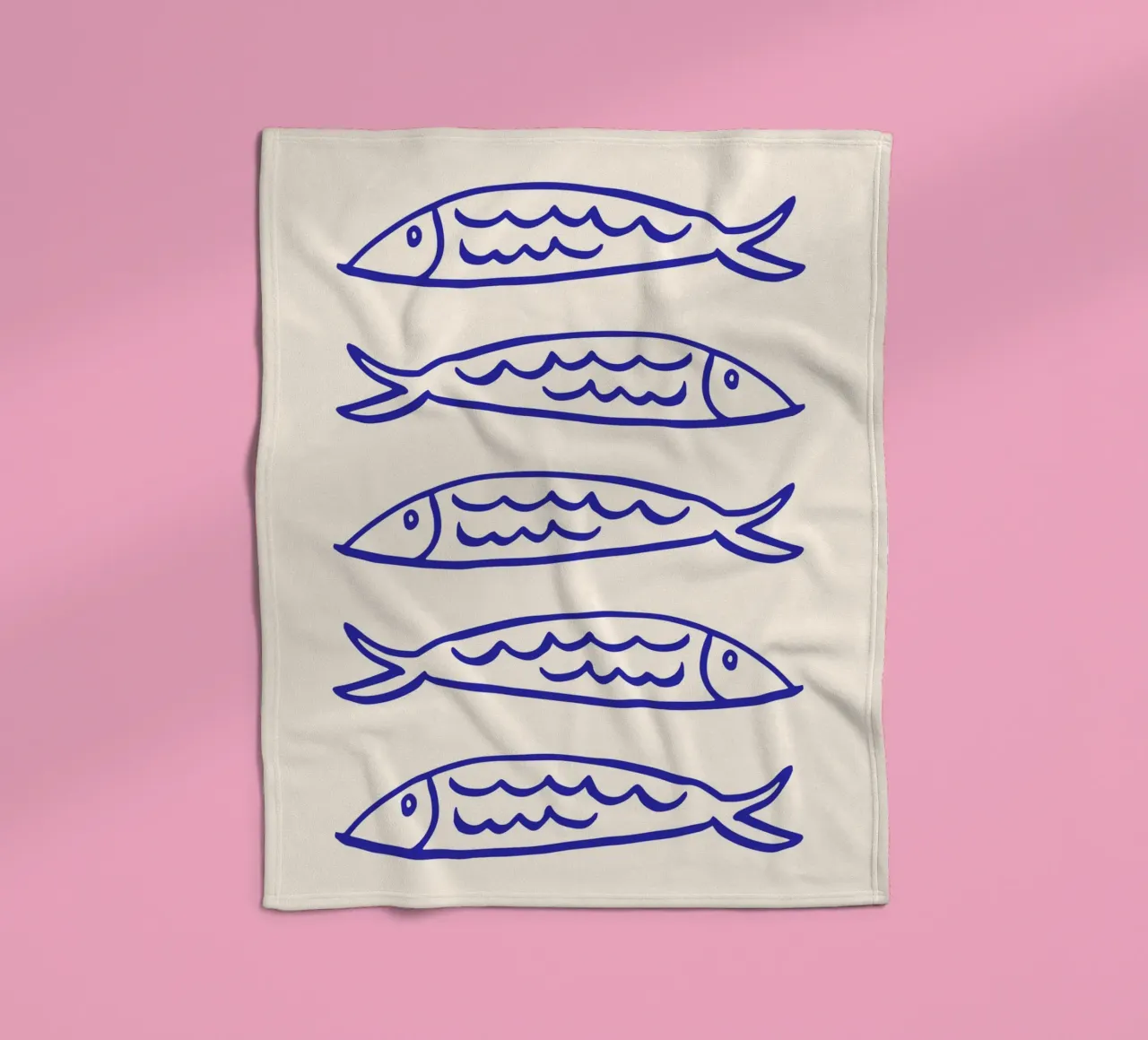 Blue Fish | Serene and Stylish Coastal Print fleece blanket by PrintCessStudio