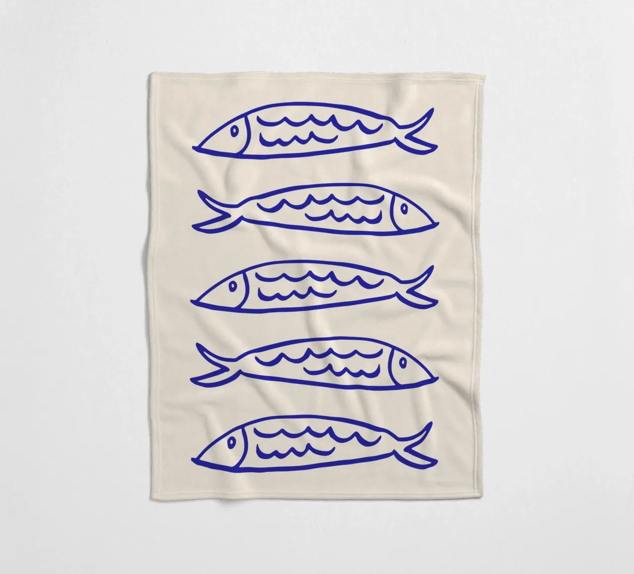 Blue Fish | Serene and Stylish Coastal Print fleece blanket by PrintCessStudio