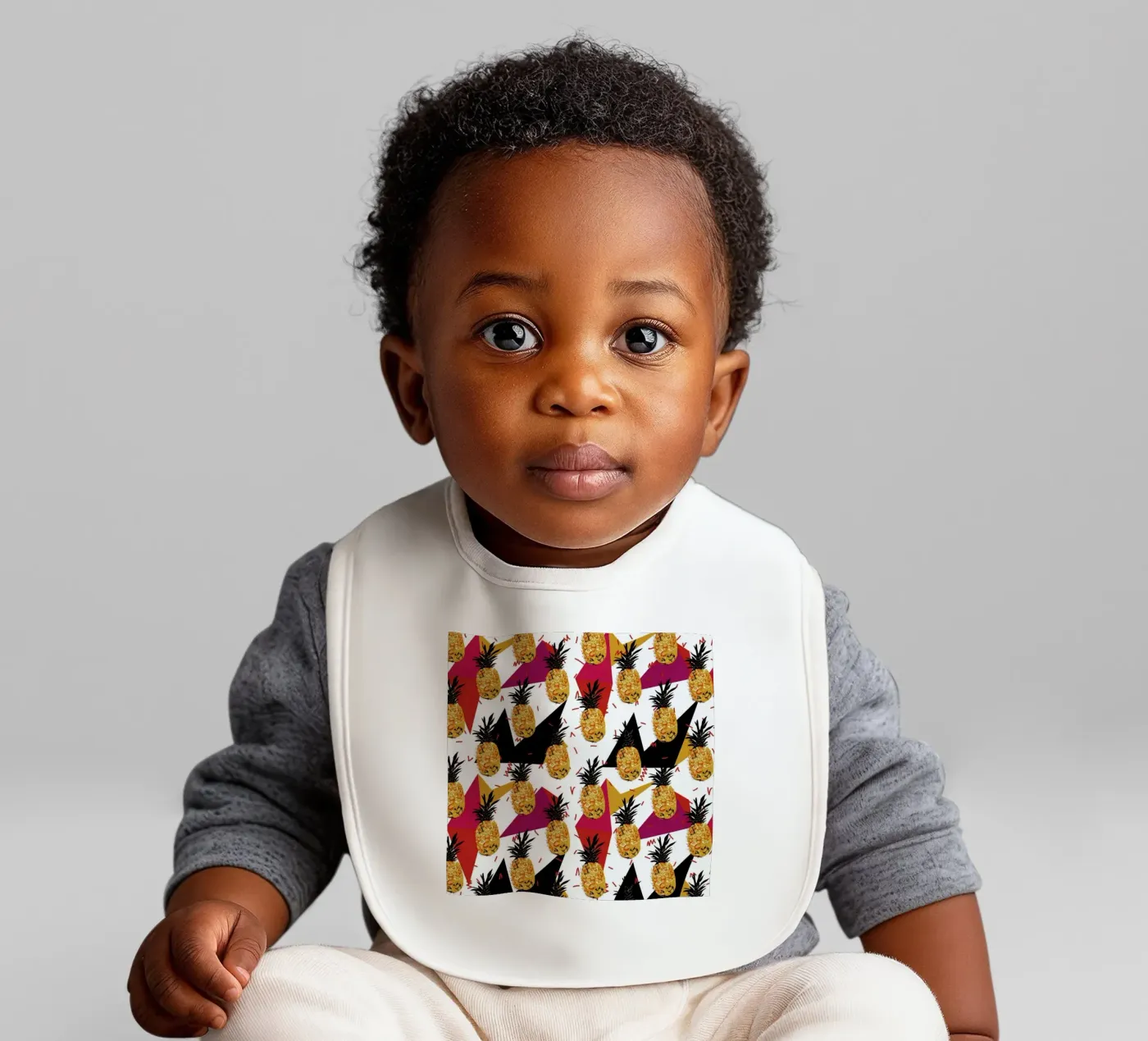 Pineapple Jam baby bib by Mariery Young