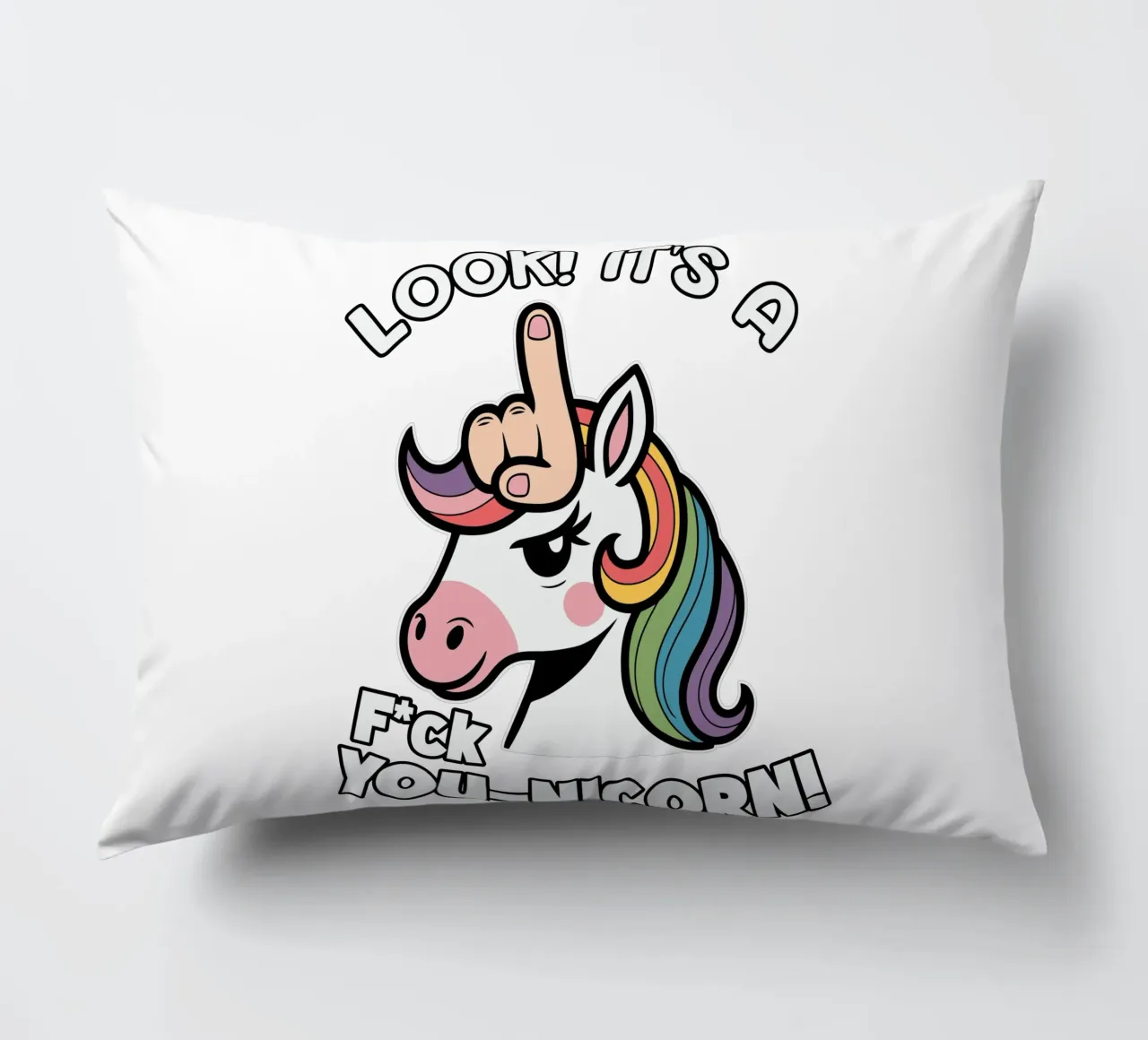 Look! it's a f*ck you-unicorn! cuscino da edsonramosart