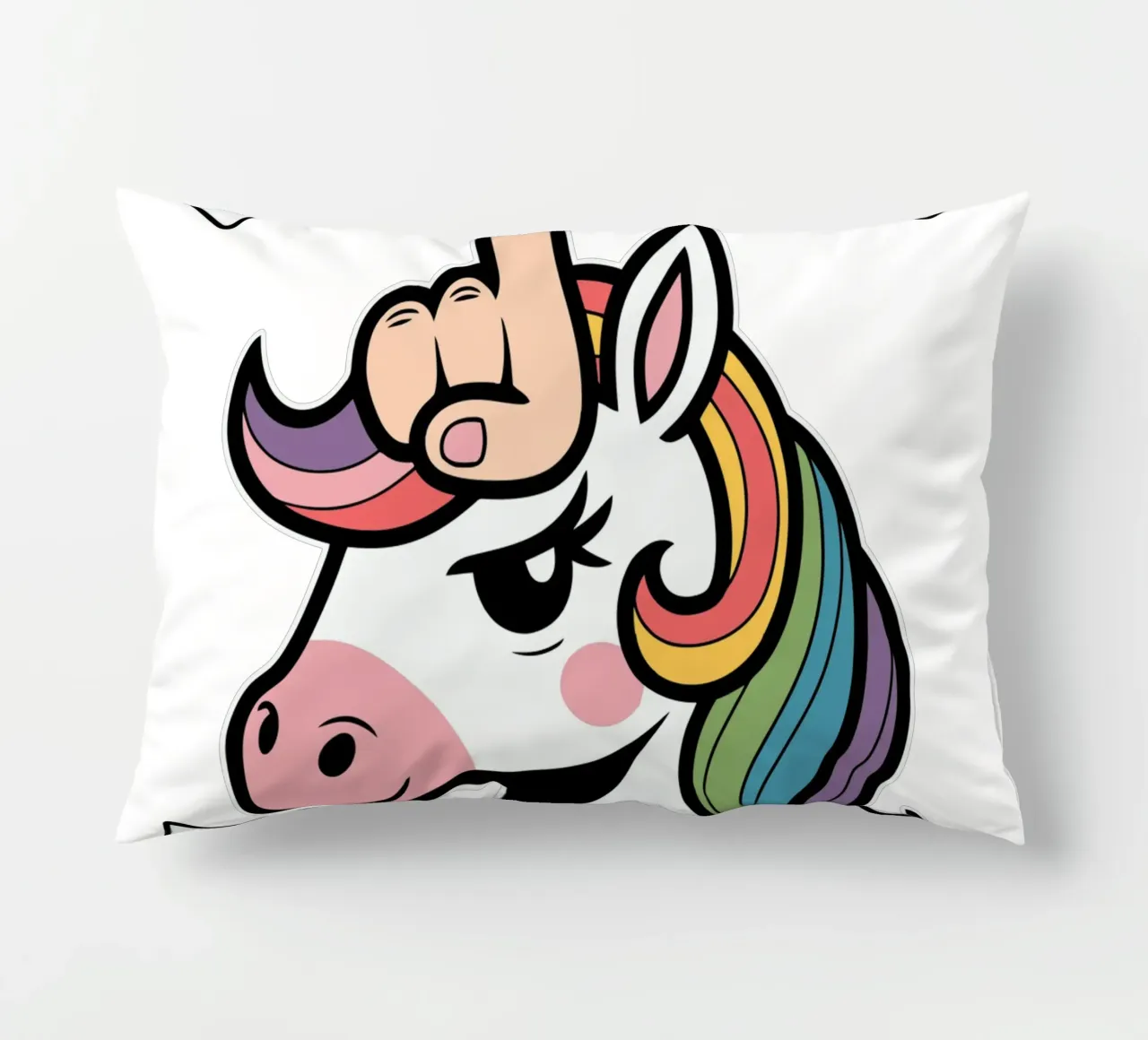 Look! it's a f*ck you-unicorn! cuscino da edsonramosart