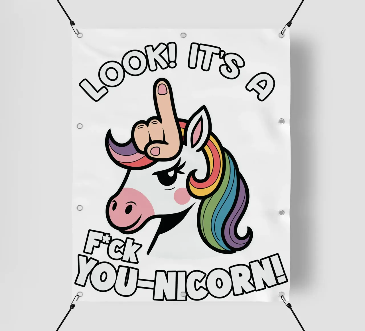 Look! it's a f*ck you-unicorn! telo in pvc da edsonramosart