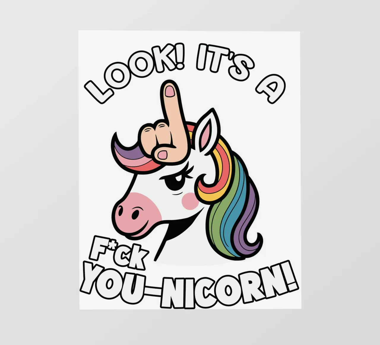 Look! it's a f*ck you-unicorn! telo in pvc da edsonramosart