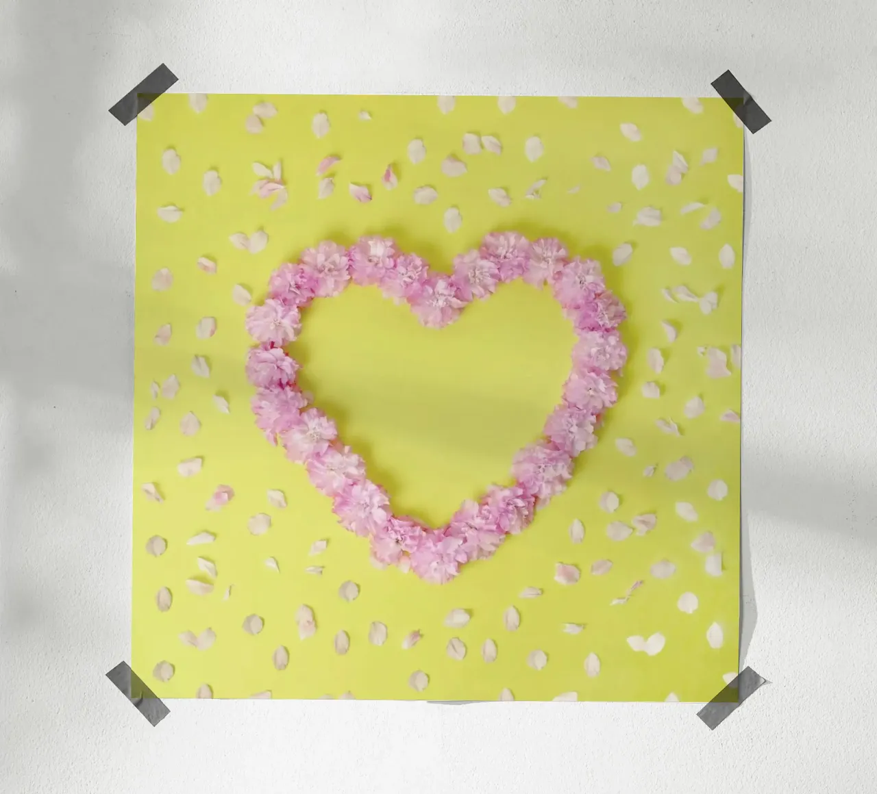 Cherry Blossom Heart poster con telaio in legno da Juj Winn