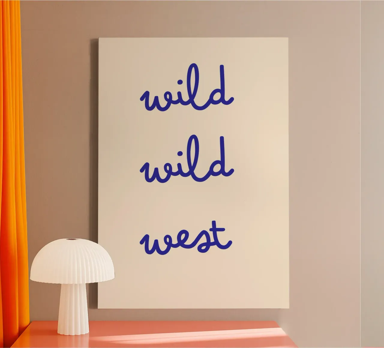 Wild Wild West | Cute & Minimal Handwritten Print canvas with Floater frame by PrintCessStudio