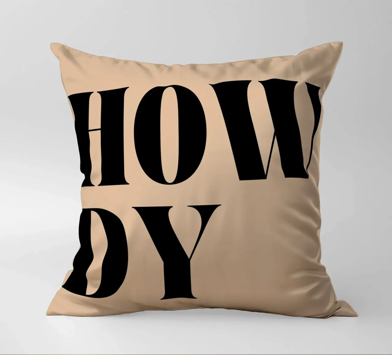 Howdy | Casual & Friendly Statement Print decorative cushion by PrintCessStudio