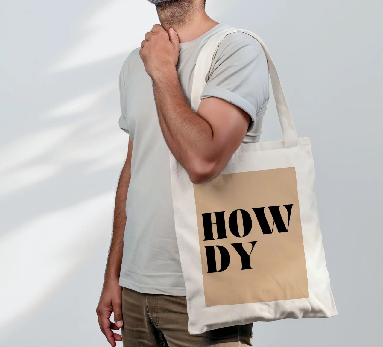 Howdy | Casual & Friendly Statement Print borsa in juta da PrintCessStudio