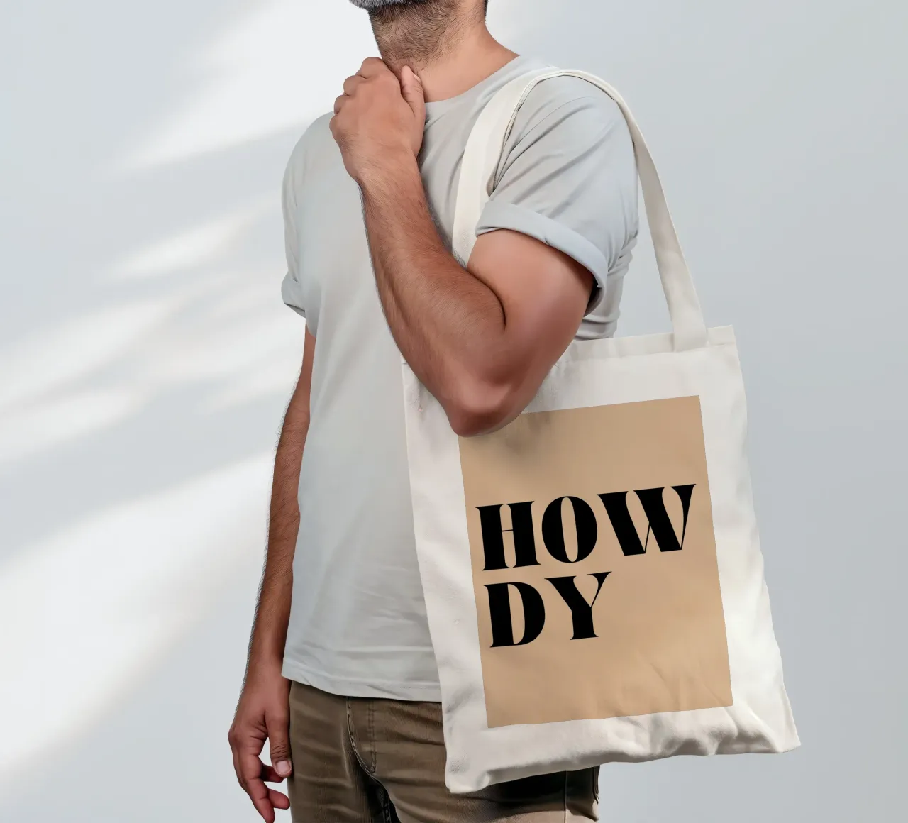 Howdy | Casual & Friendly Statement Print borsa in juta da PrintCessStudio
