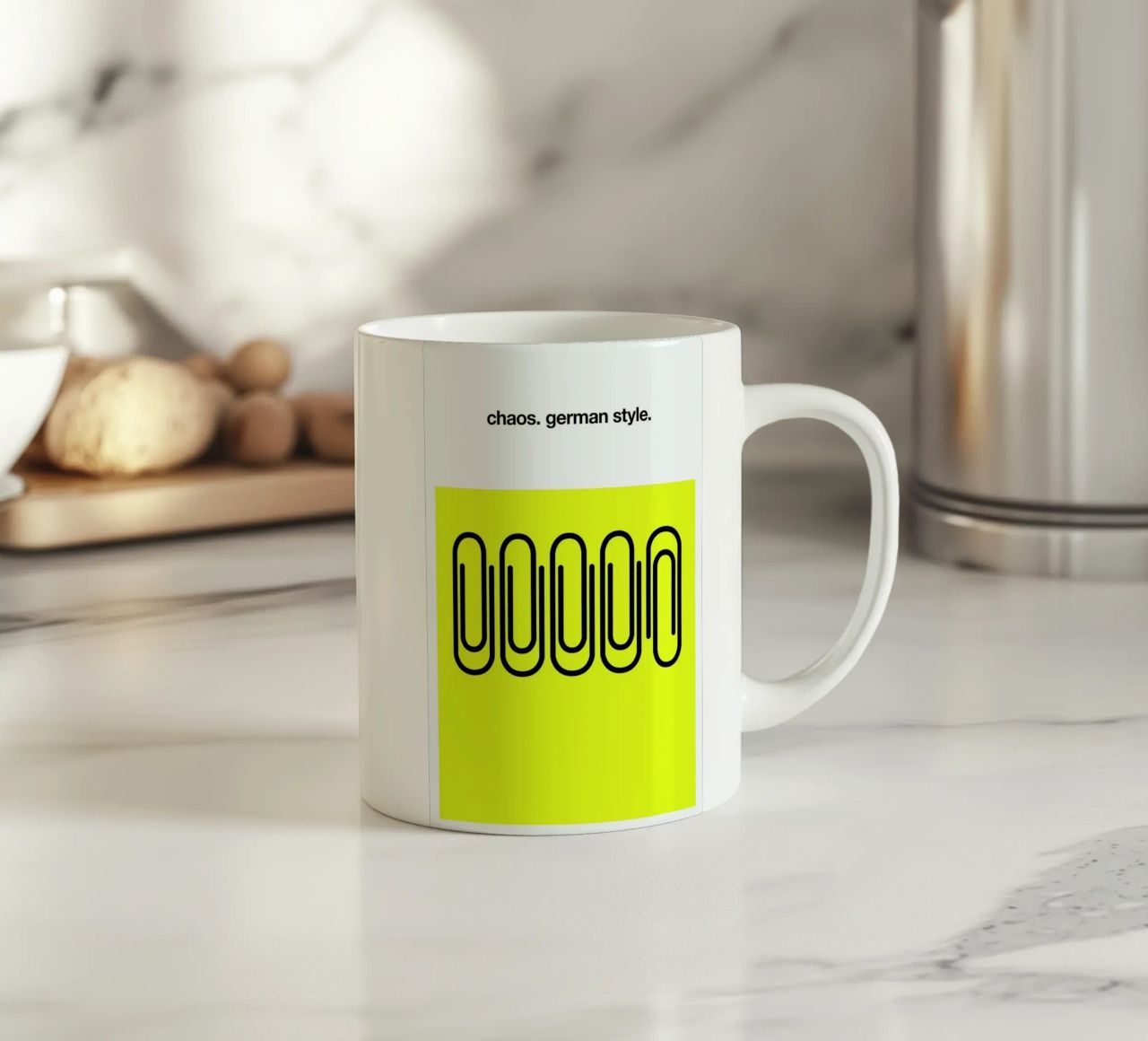 German Chaos ceramic mug by Kubistika