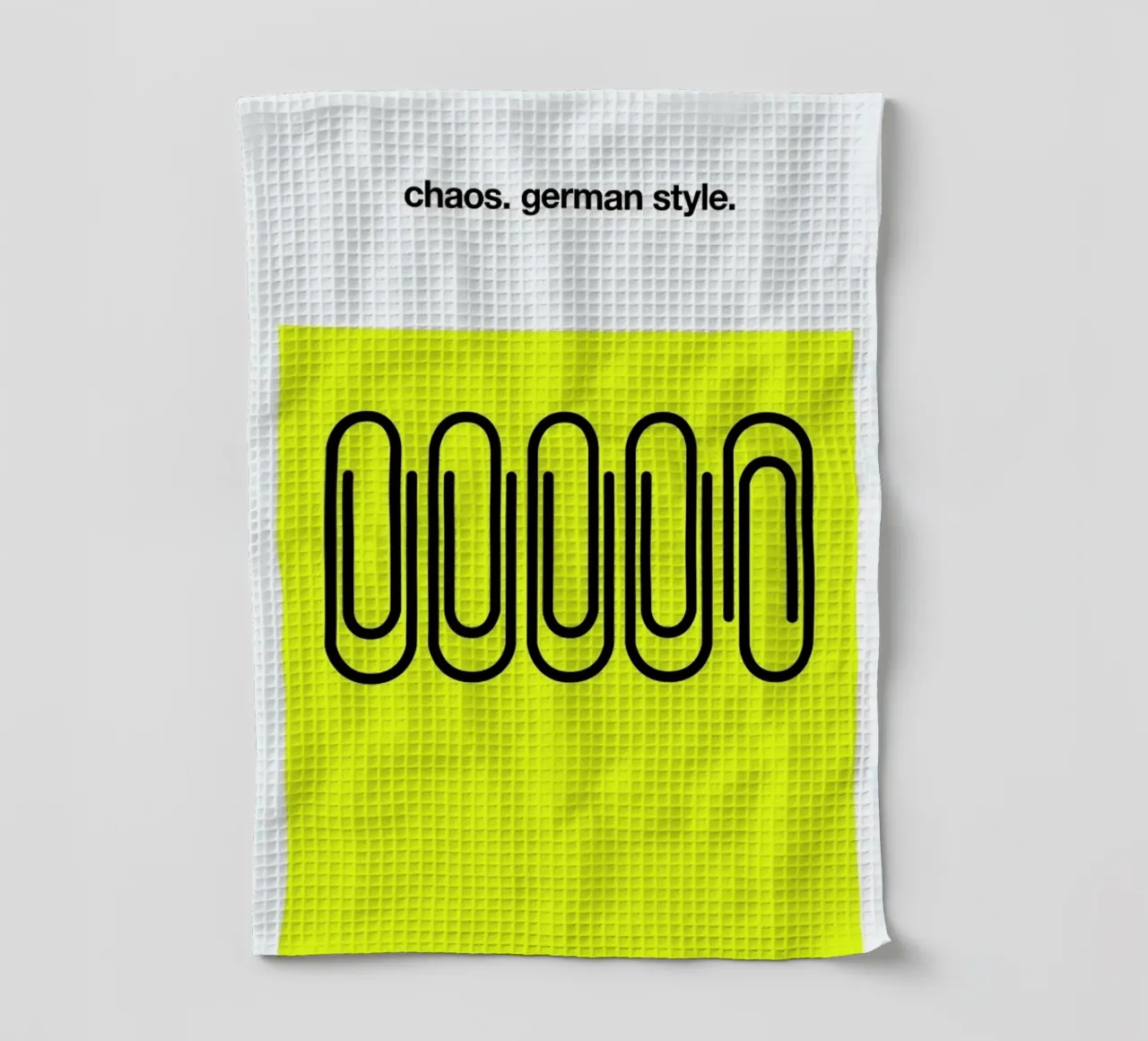 German Chaos tea towel by Kubistika