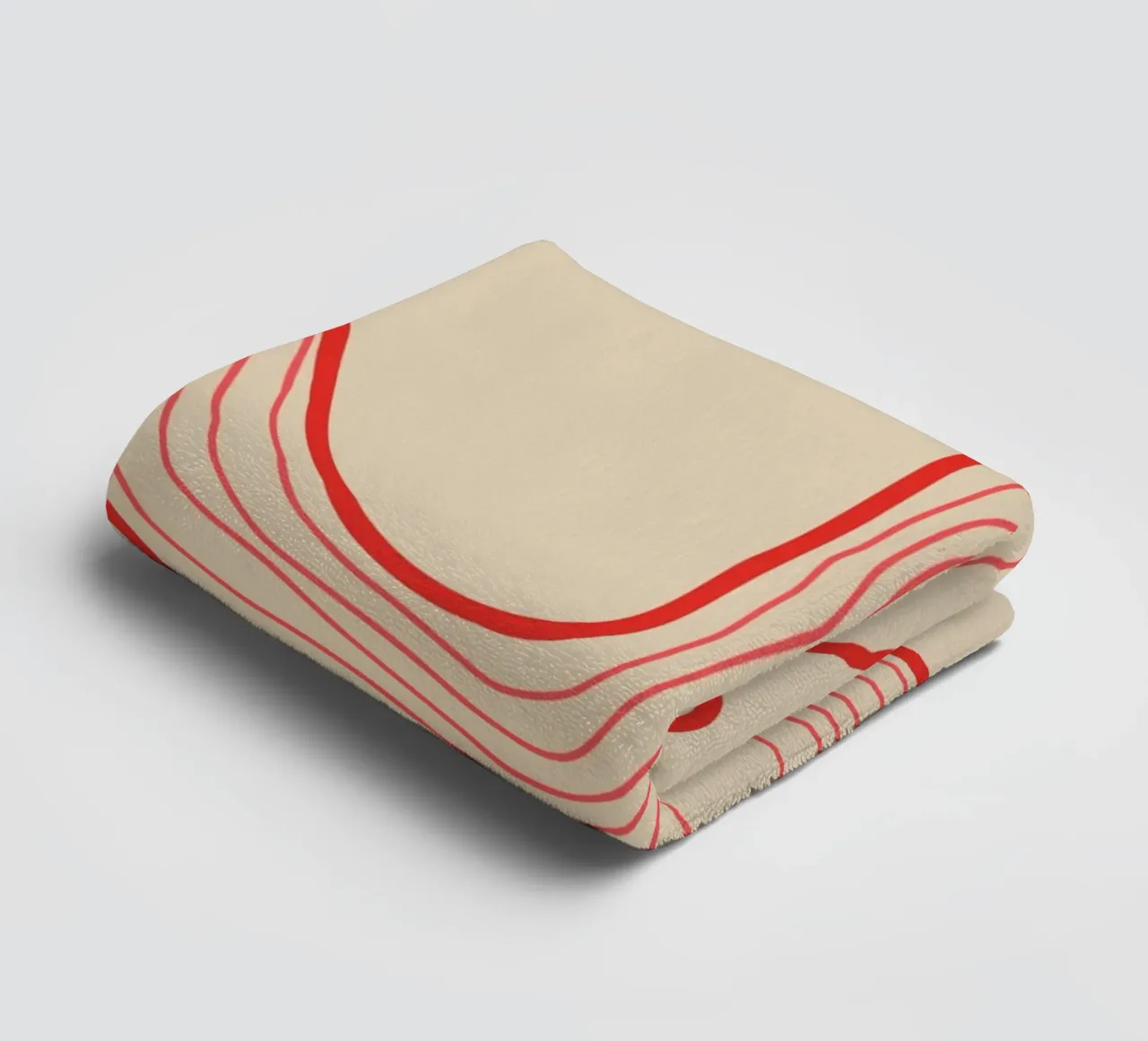Hypnotic Red Swirl | Artsy Beige Background Print asciugamano da bagno da PrintCessStudio