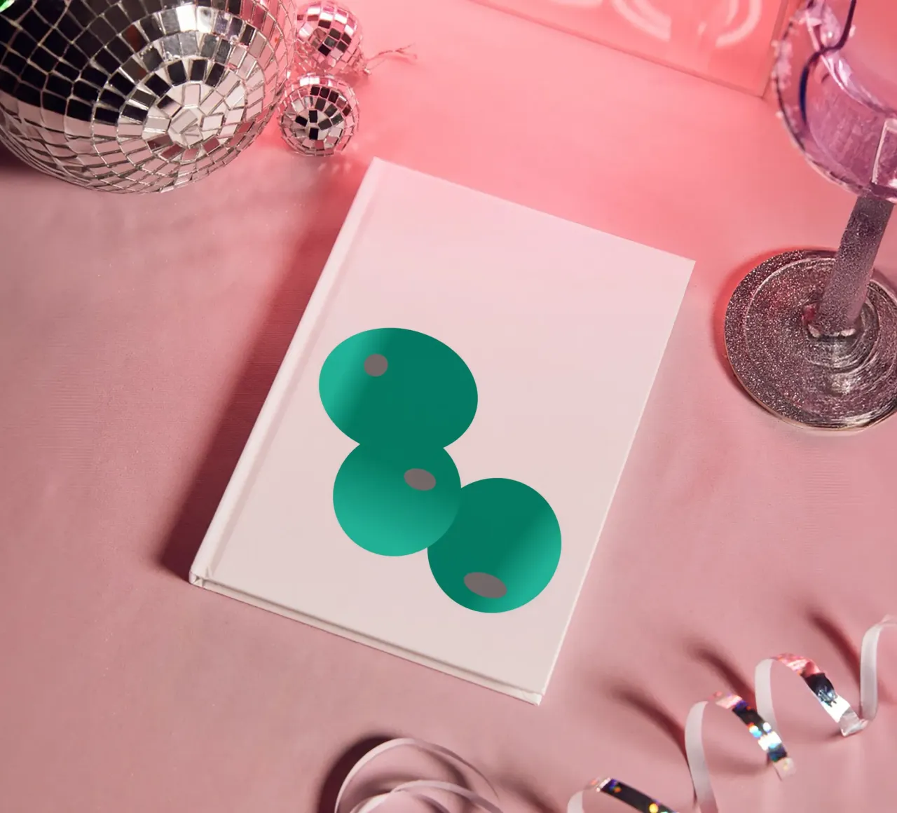 Drie groene en blauwe ballen notitieboek van Something for you