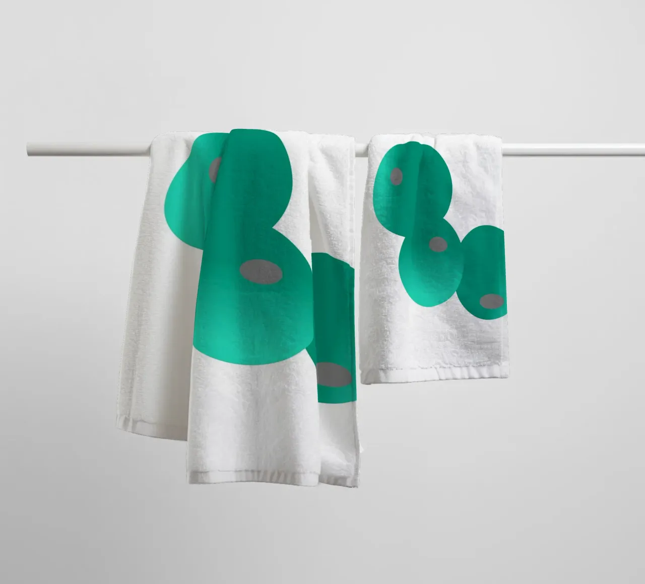 Tre palline verdi e blu asciugamano da bagno da Something for you