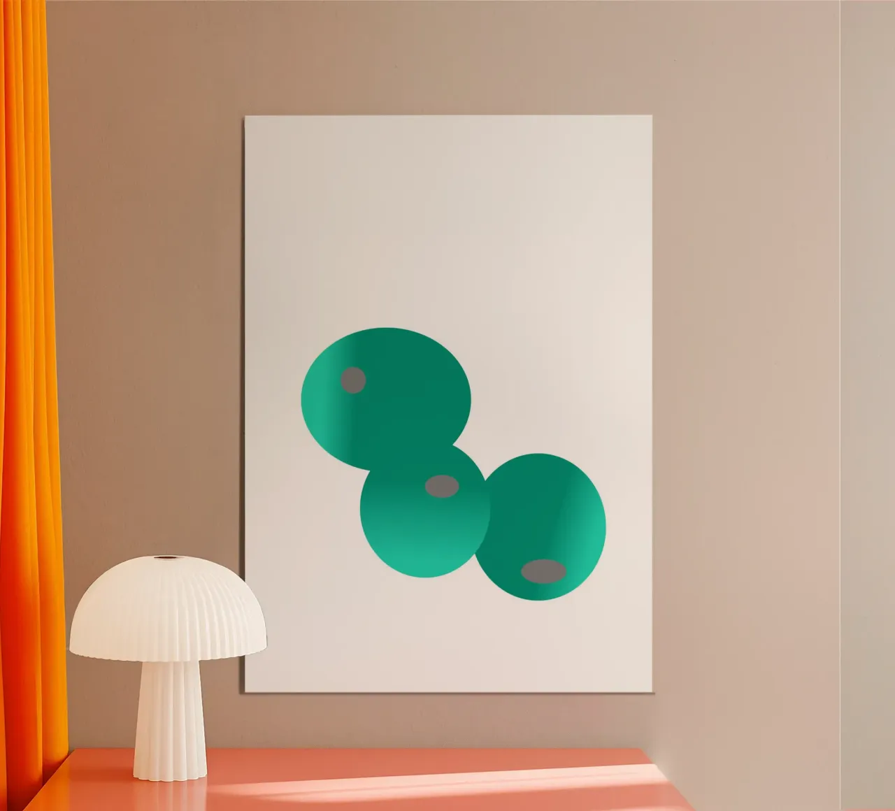 Tre palline verdi e blu alluminio dibond da Something for you