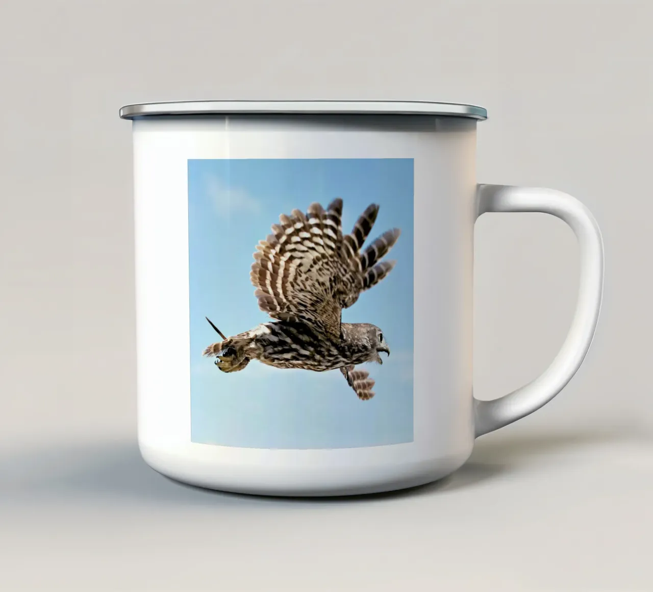 Owl tazza in smalto da Charlotte Curd