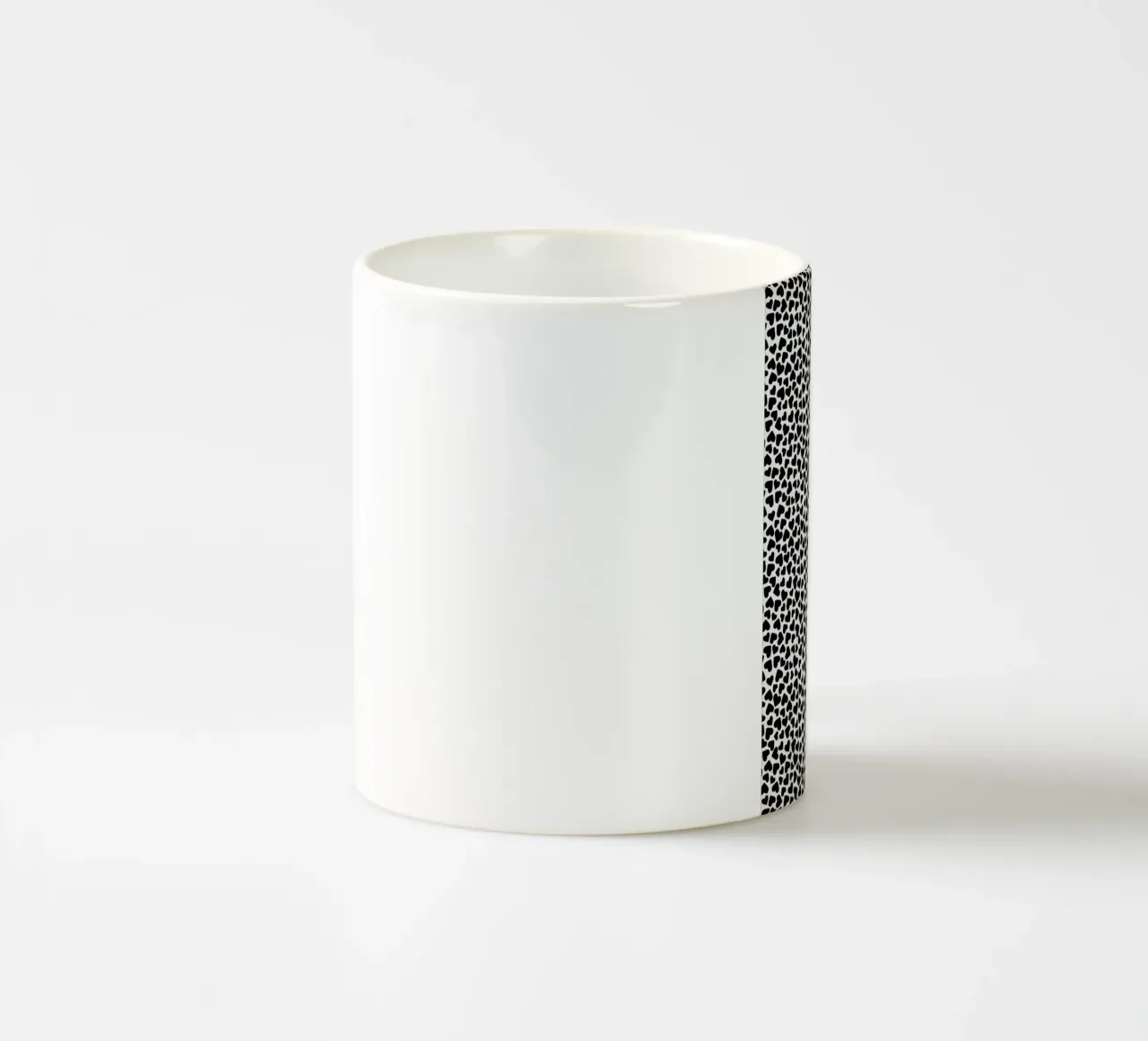 Hearts Black and White ceramic mug by Kind of Style