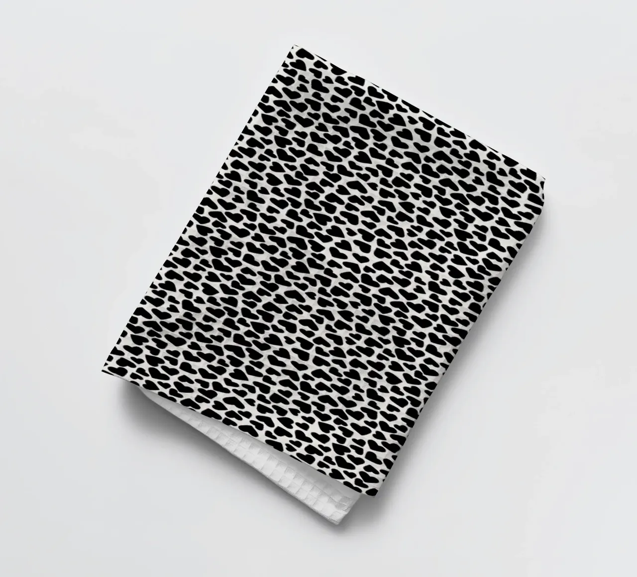 Hearts Black and White tea towel by Kind of Style
