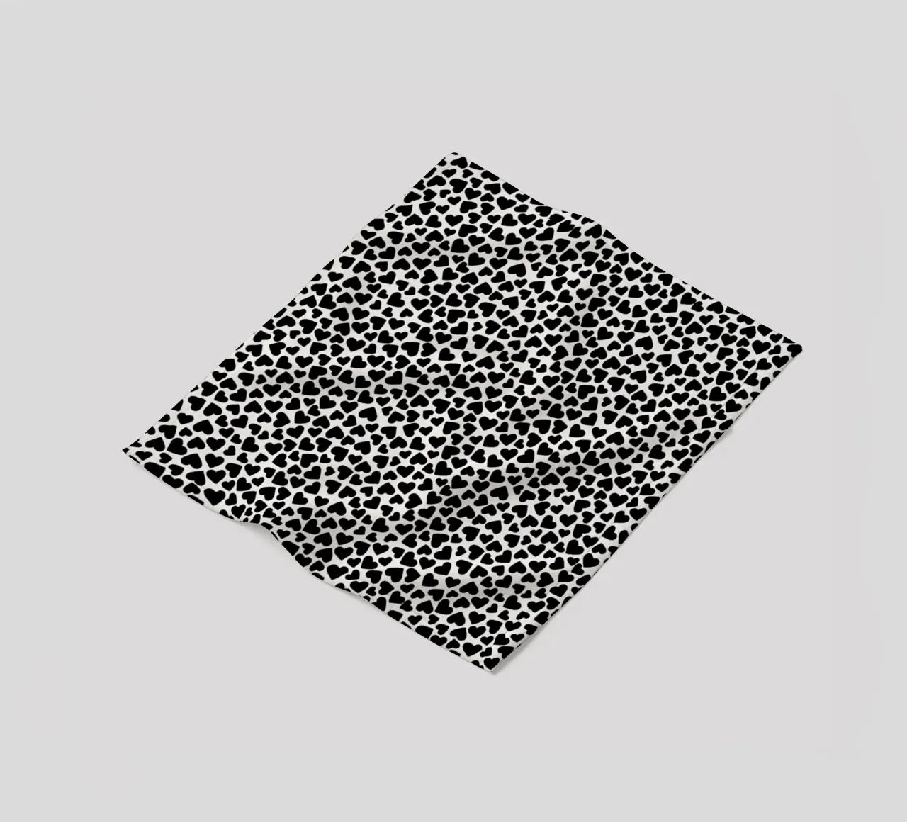 Hearts Black and White fleece blanket by Kind of Style