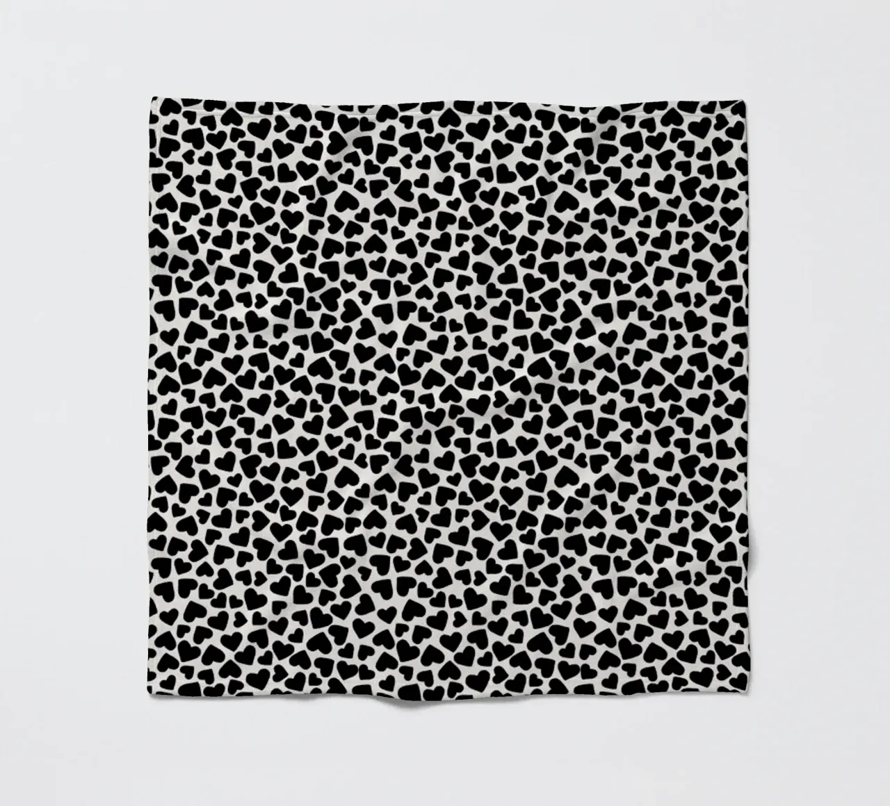 Hearts Black and White fleece blanket by Kind of Style