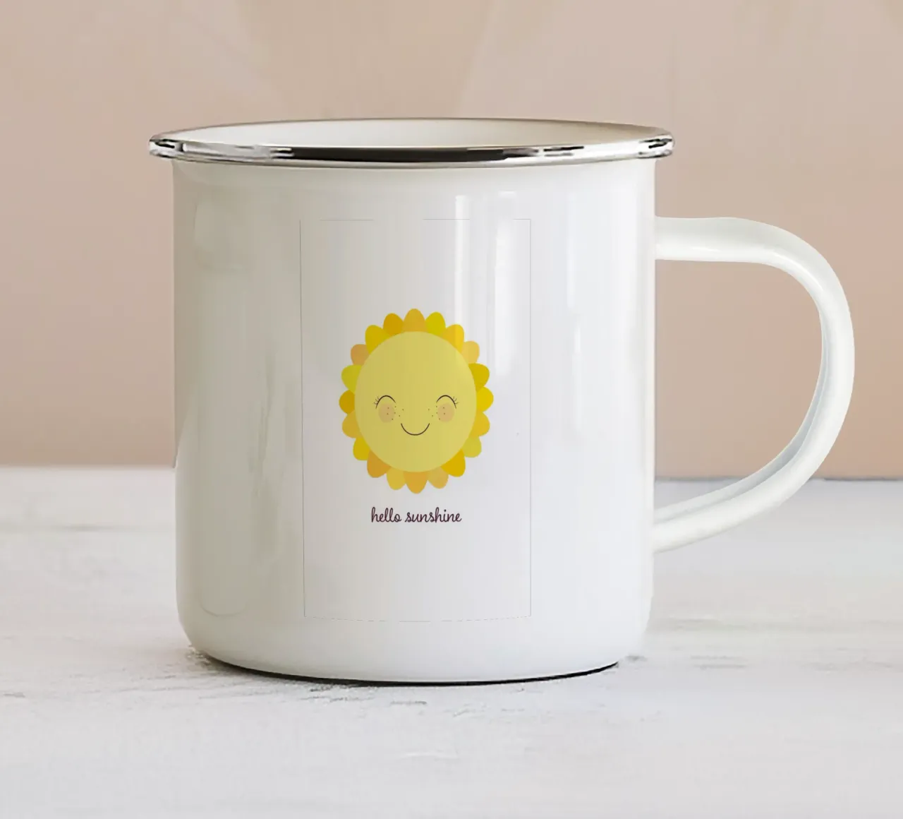 Hello Sunshine - Sole sorridente tazza in smalto da JaySan Studio