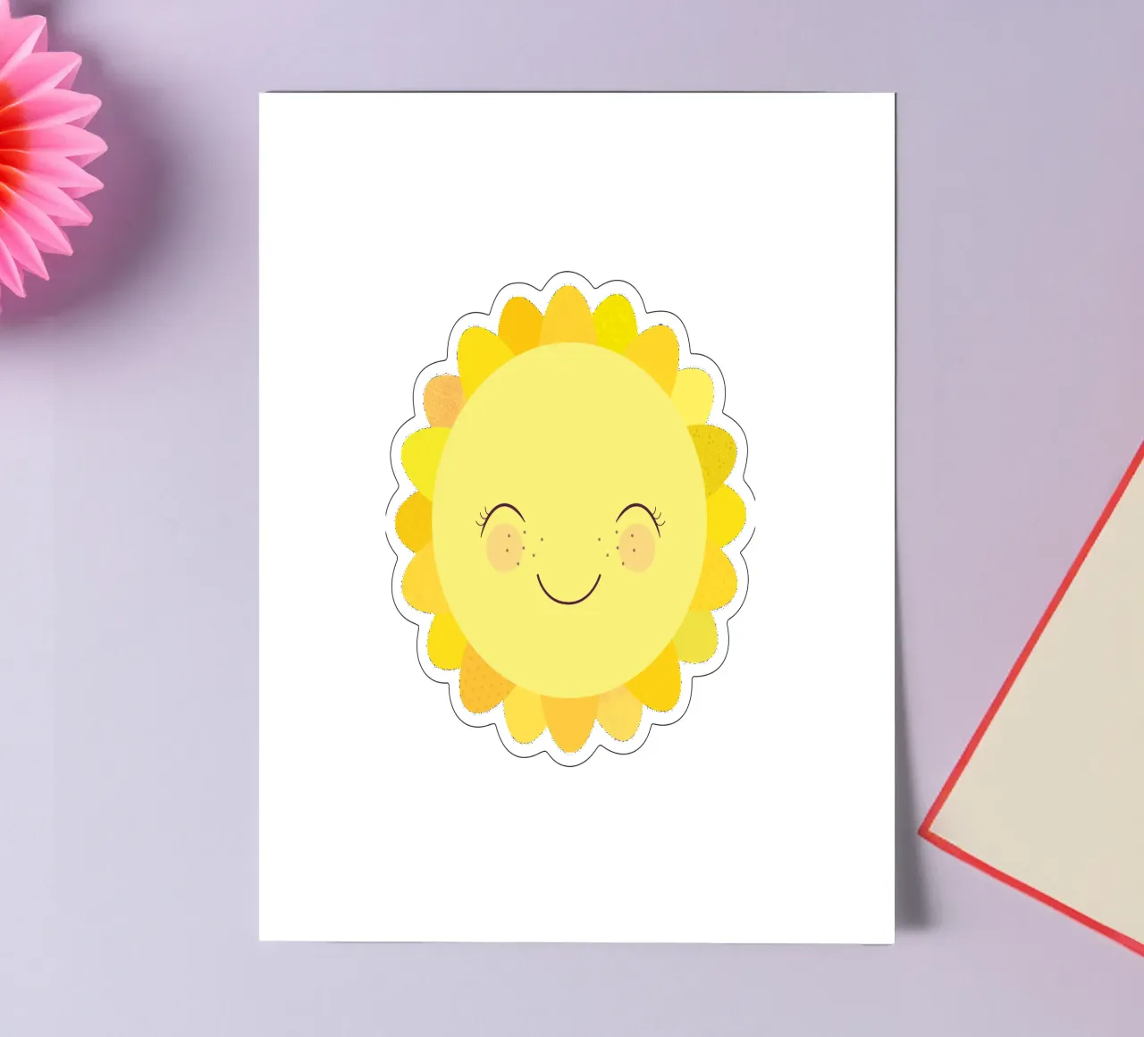 Hallo Sonnenschein - Lächelnde Sonne Stickerbogen von JaySan Studio