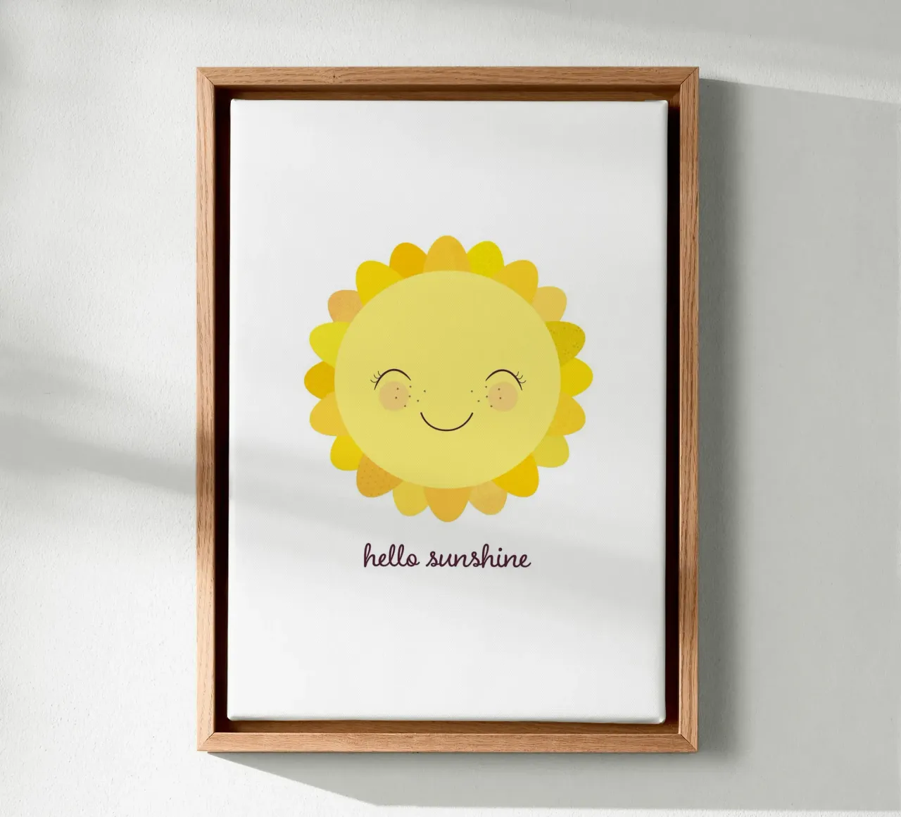 Hello Sunshine - Sole sorridente tela con Cornice a cassetta da JaySan Studio
