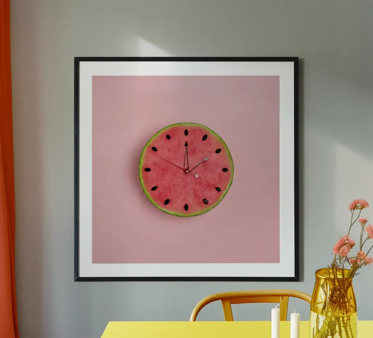Watermelon Time poster con telaio in alluminio da Juj Winn