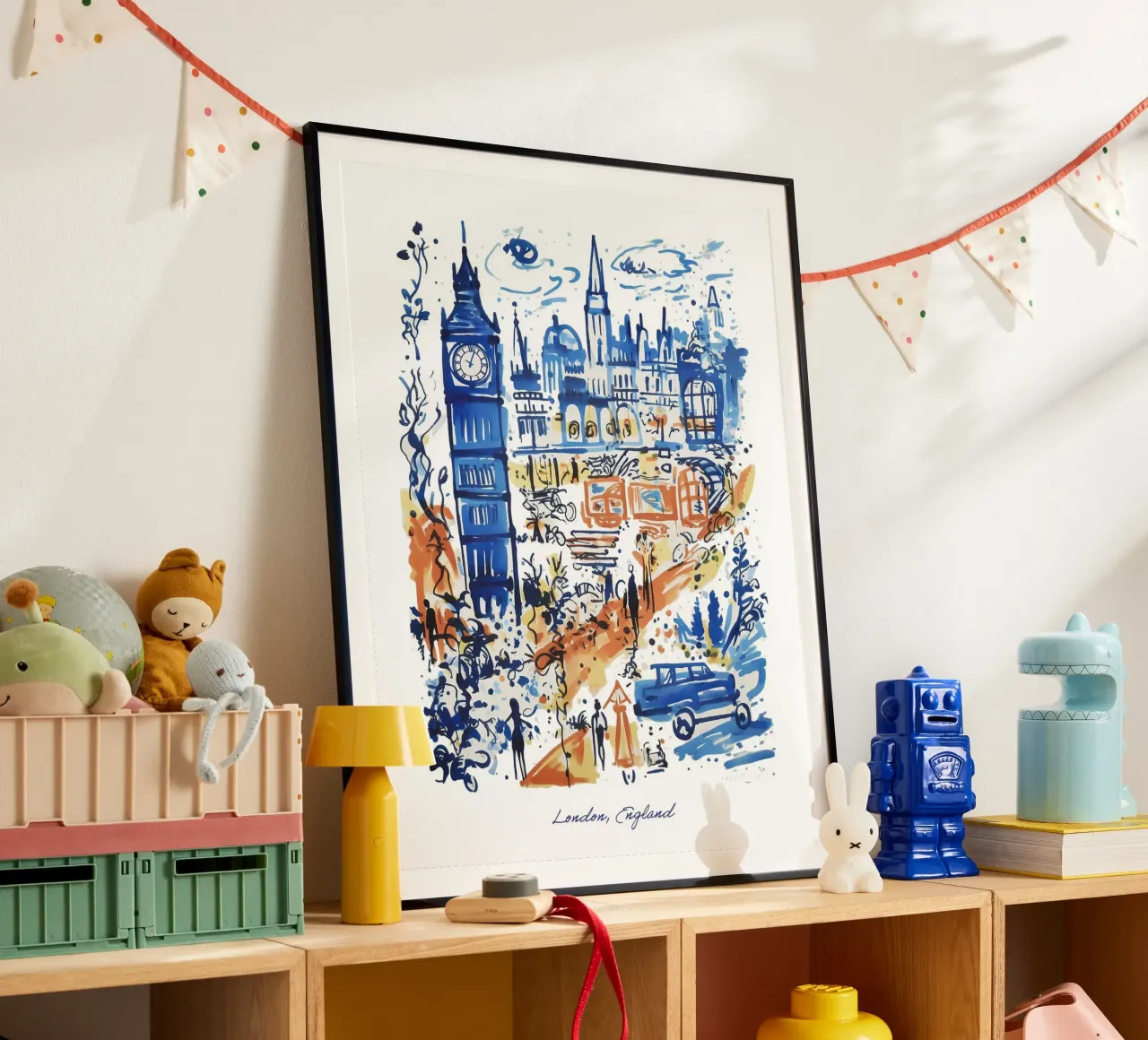 Londra, Inghilterra, Illustrazione Line Art City Travel Art poster da Peaches Art Prints