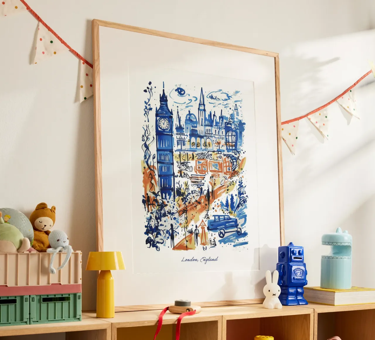 Londra, Inghilterra, Illustrazione Line Art City Travel Art poster da Peaches Art Prints