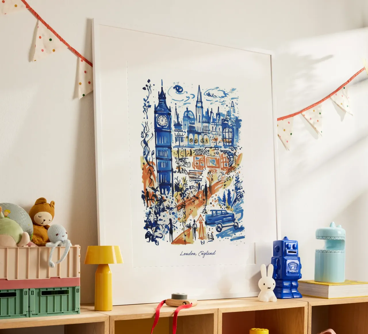 Londra, Inghilterra, Illustrazione Line Art City Travel Art poster da Peaches Art Prints