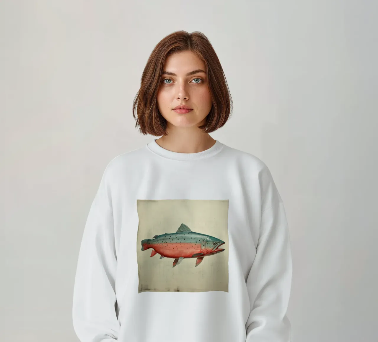 Salmone minimo 2 felpa da Minimal Animal Art