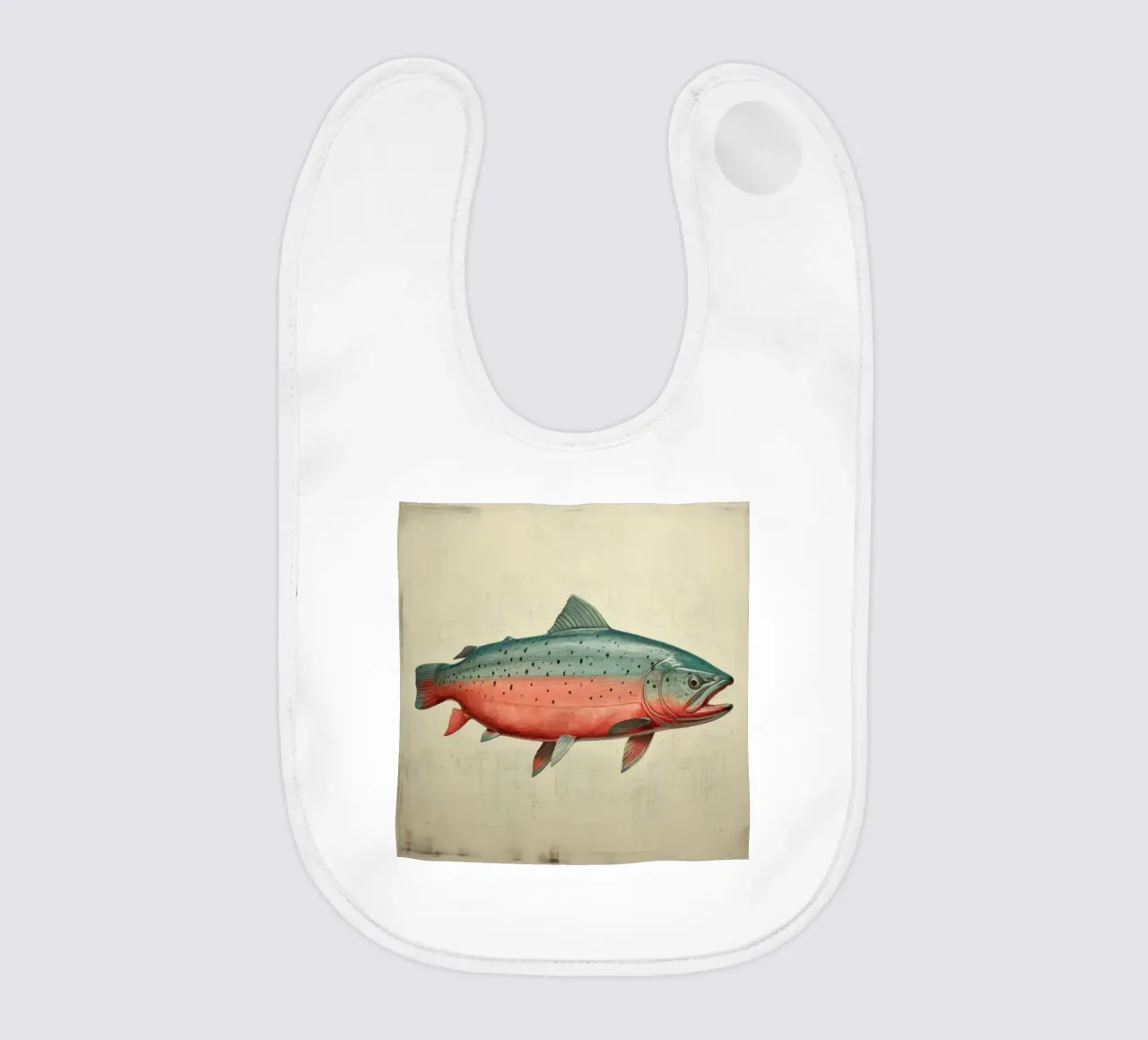 Salmone minimo 2 bavaglino da Minimal Animal Art