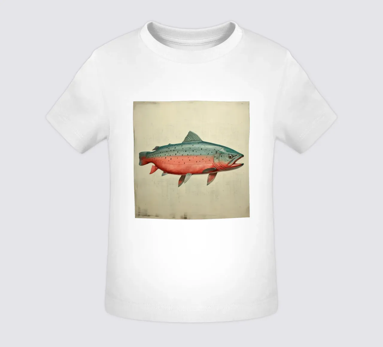 Salmone minimo 2 maglietta neonato da Minimal Animal Art