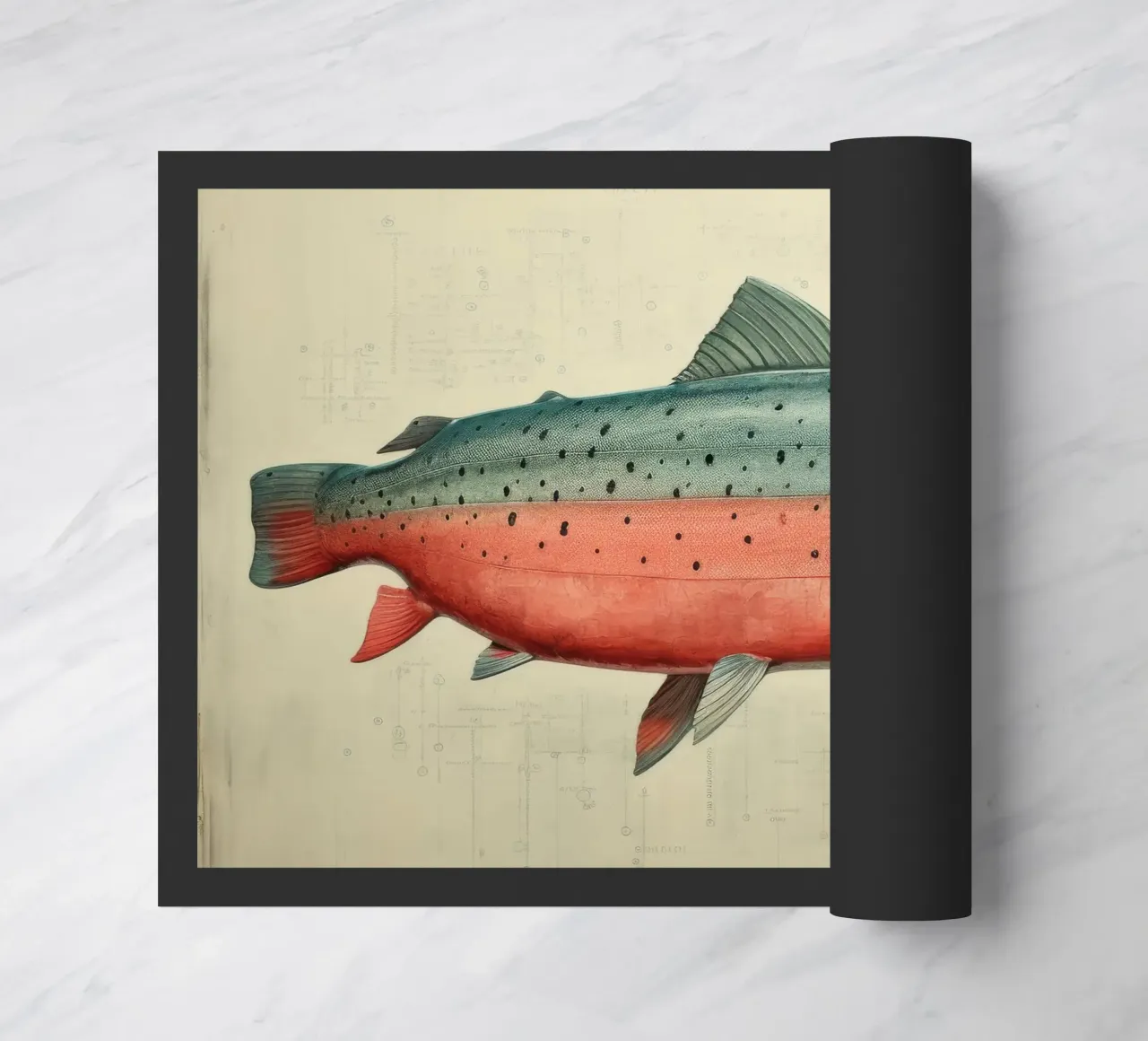 Salmone minimo 2 zerbino da Minimal Animal Art