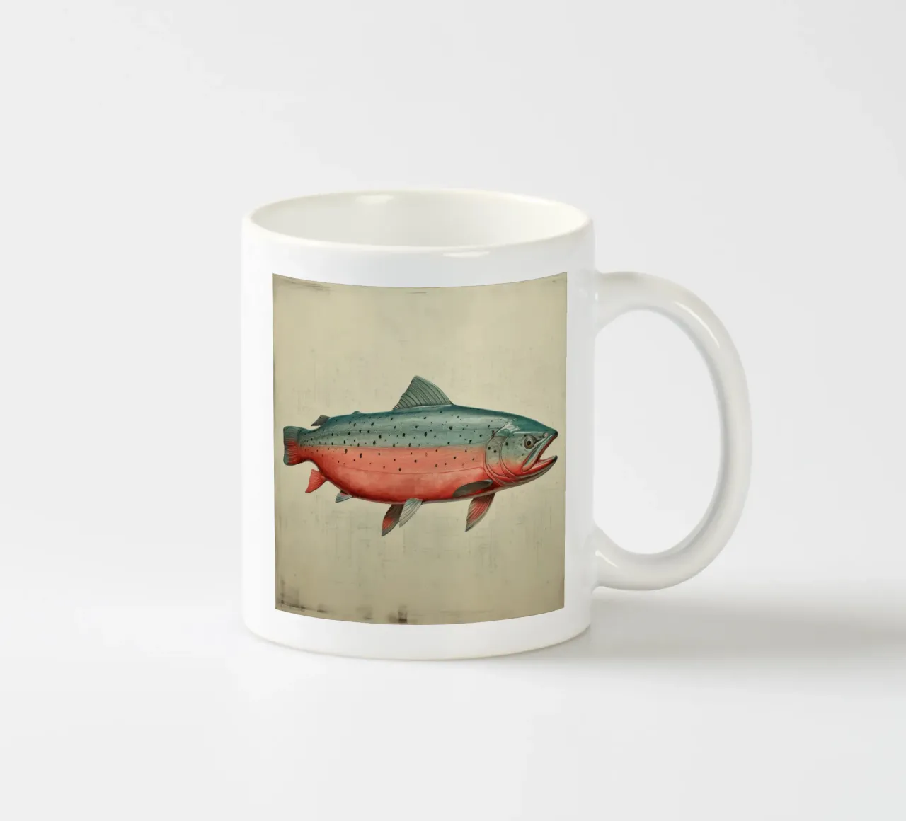 Salmone minimo 2 tazza in ceramica da Minimal Animal Art