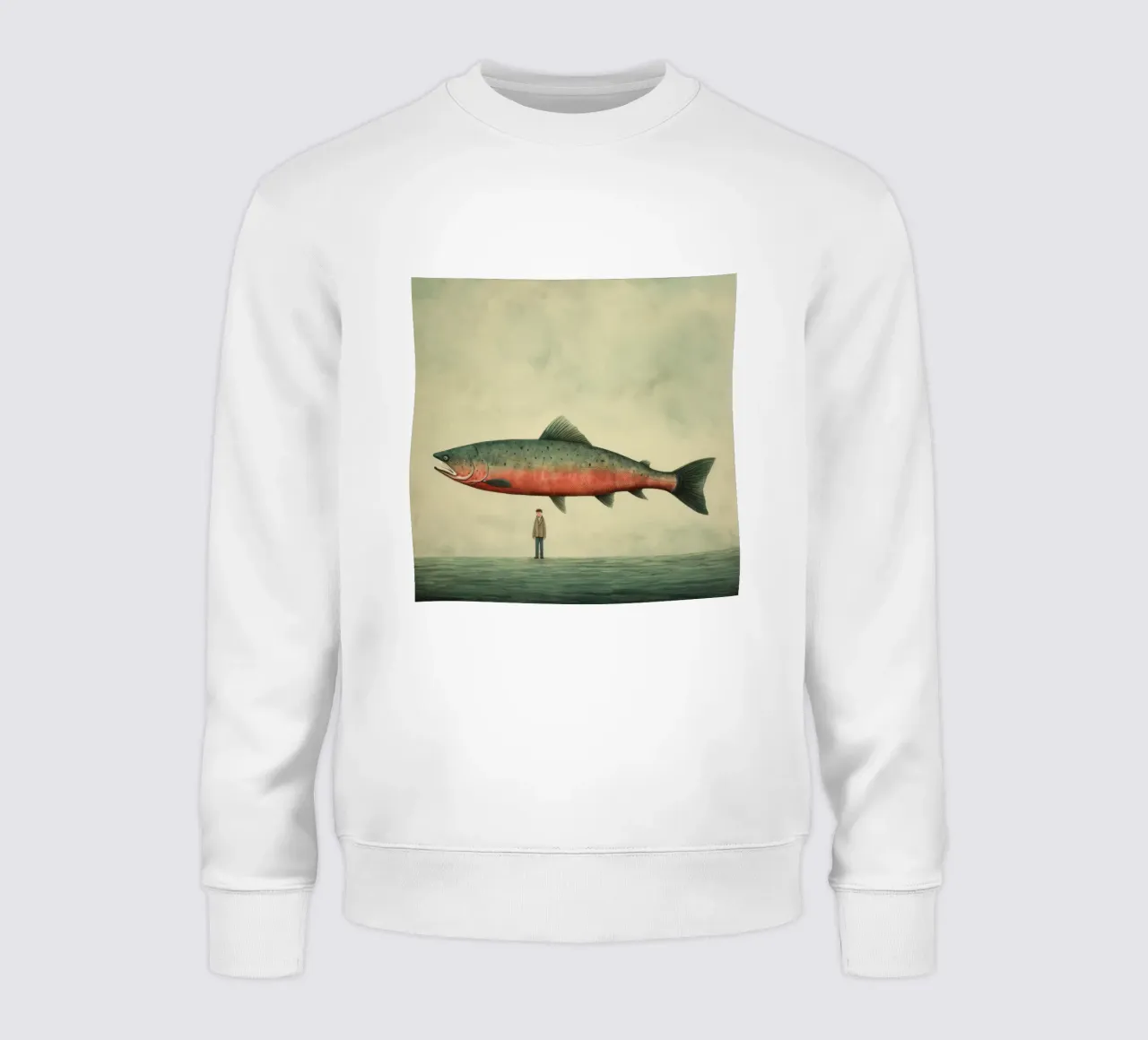 Salmone minimo 3 felpa da Minimal Animal Art