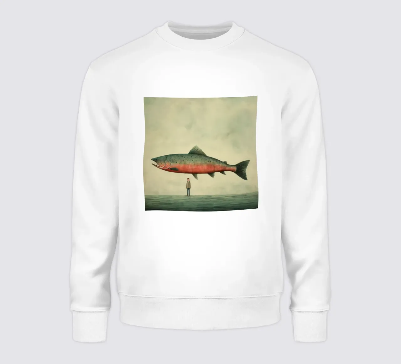 Salmone minimo 3 felpa da Minimal Animal Art