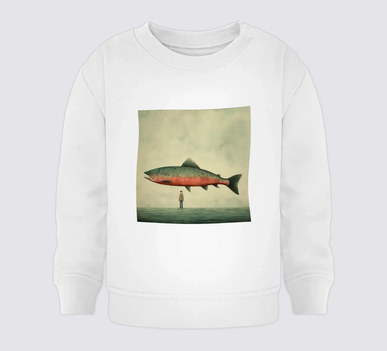 Salmone minimo 3 felpa neonato da Minimal Animal Art