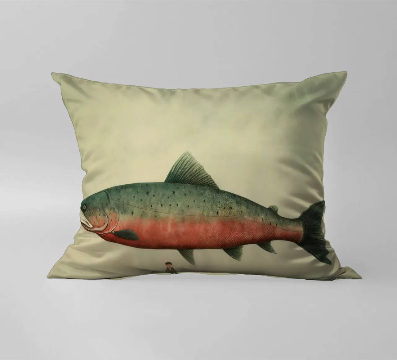 Salmone minimo 3 cuscino da Minimal Animal Art