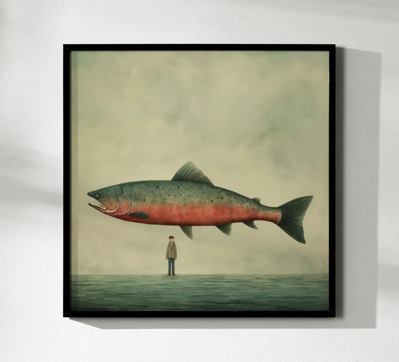 Salmone minimo 3 carta hahnemühle da Minimal Animal Art