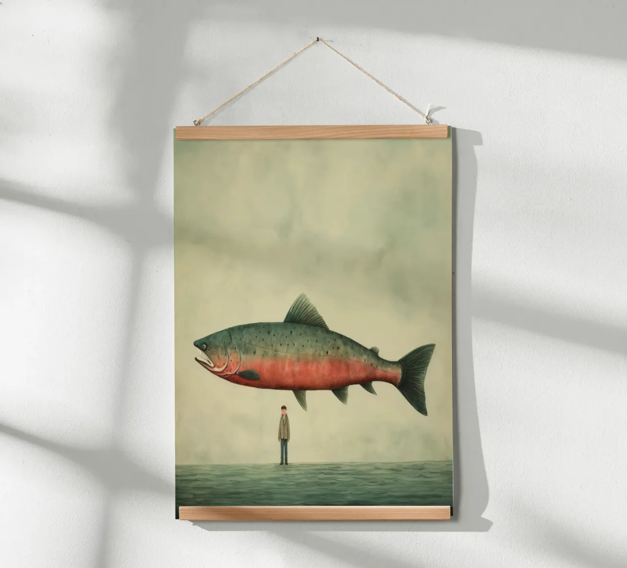 Salmone minimo 3 carta hahnemühle da Minimal Animal Art