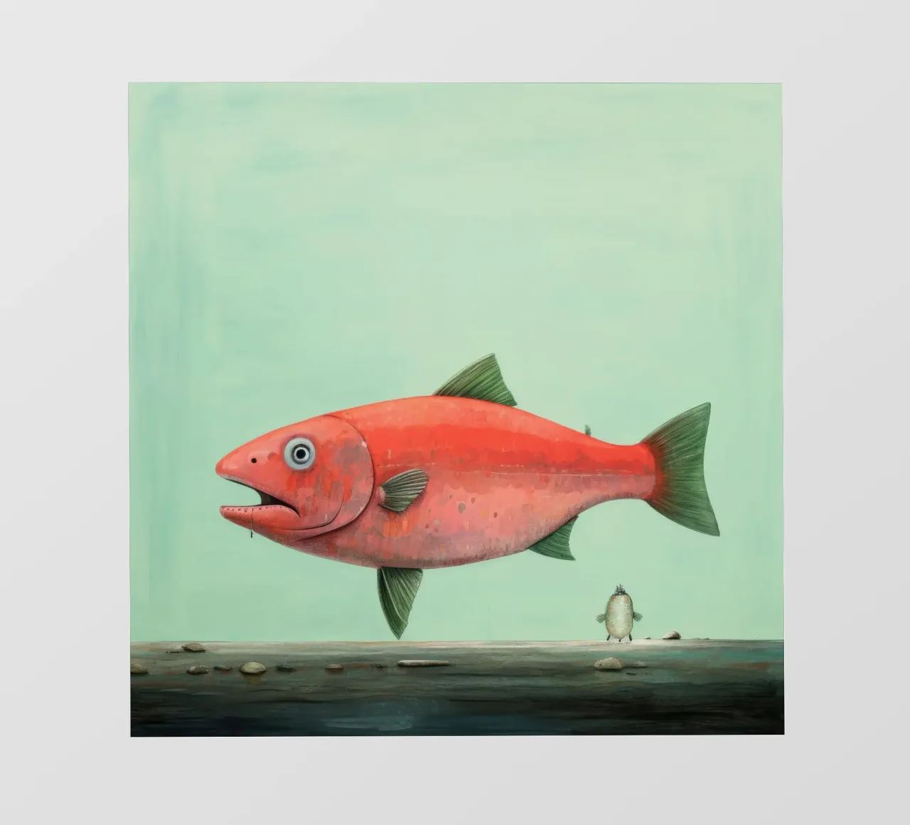 Salmone minimo 4 pellicola backlit da Minimal Animal Art