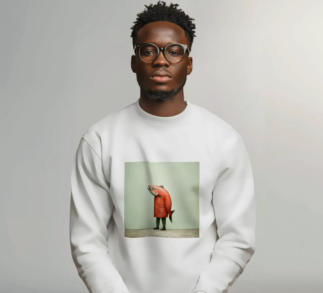 Salmone minimo 1 felpa da Minimal Animal Art