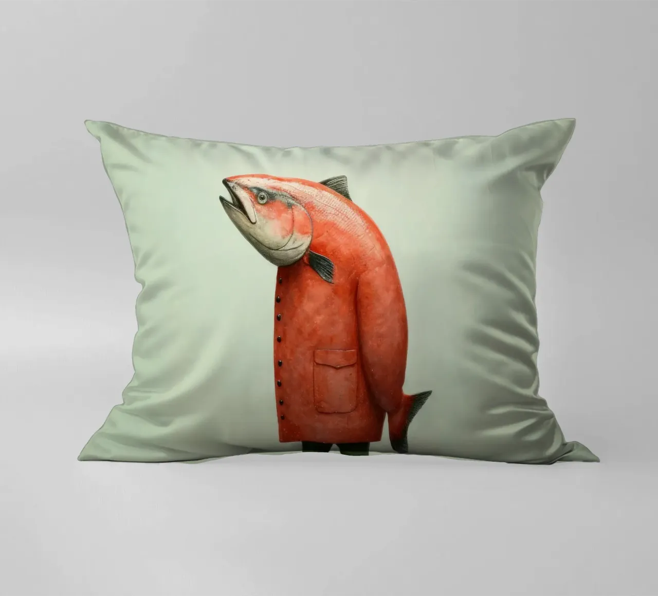 Salmone minimo 1 cuscino da Minimal Animal Art