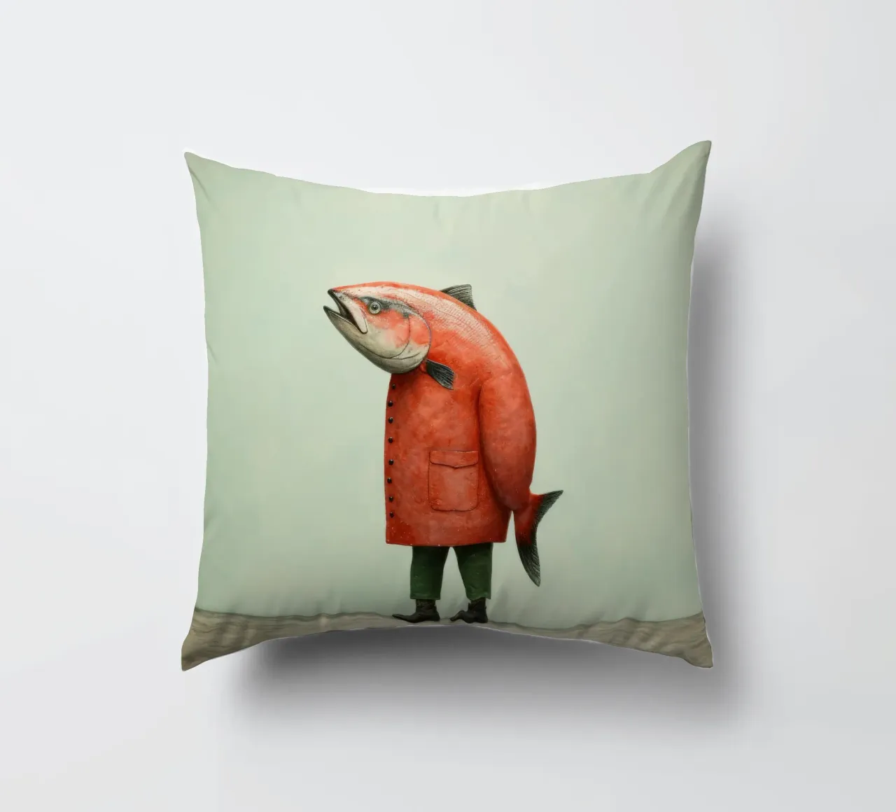 Salmone minimo 1 cuscino da Minimal Animal Art