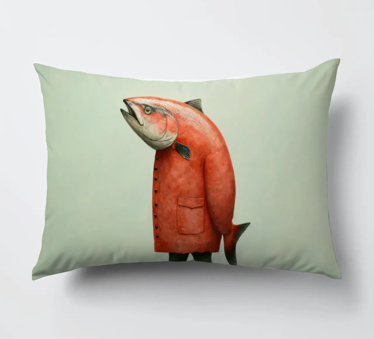 Salmone minimo 1 cuscino da Minimal Animal Art
