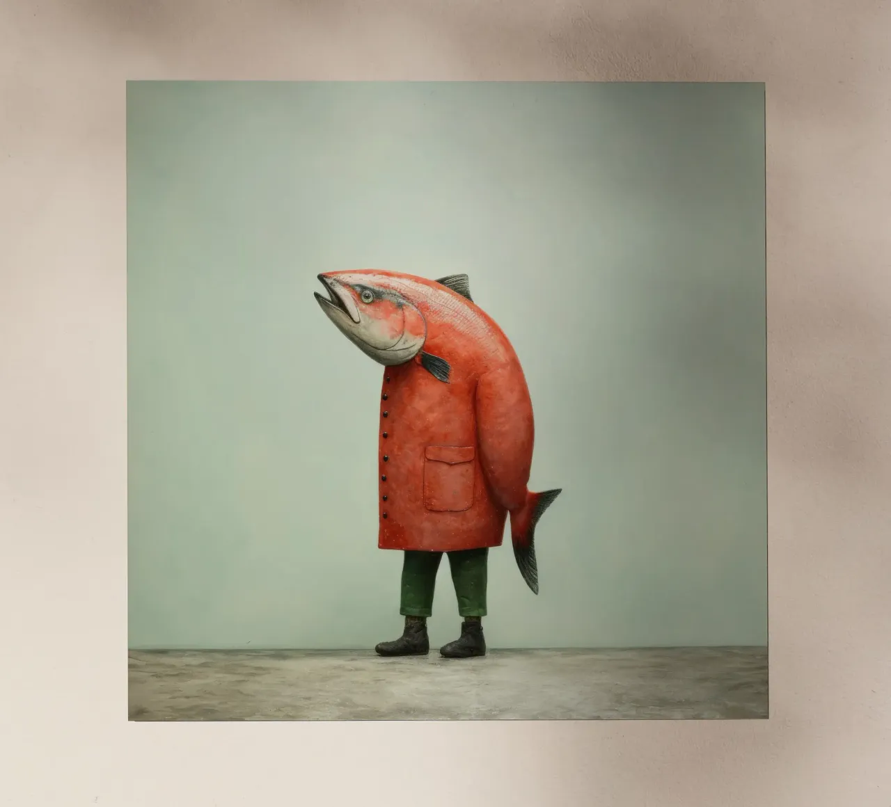 Salmone minimo 1 pellicola backlit da Minimal Animal Art
